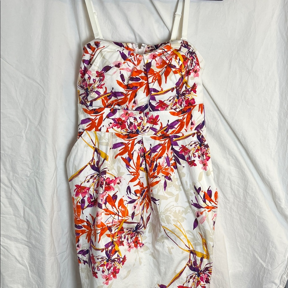 Torrid Strapless Ivory Cherry Blossom Dress Size 16